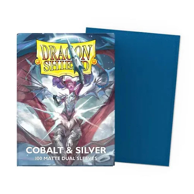 COBALT & SILVER DUAL MATTE - FUNDAS DRAGON SHIELD - 100PC