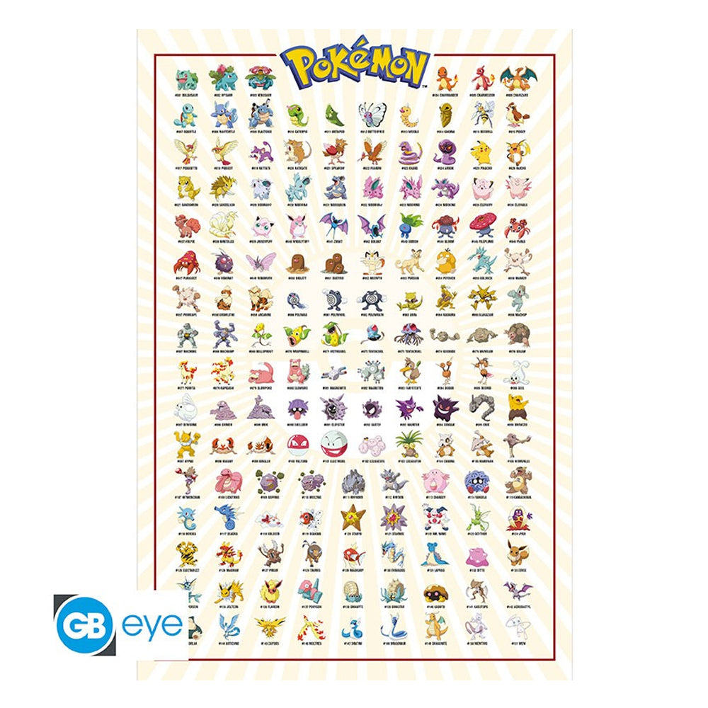 POSTER KANTO 151 POKEMON