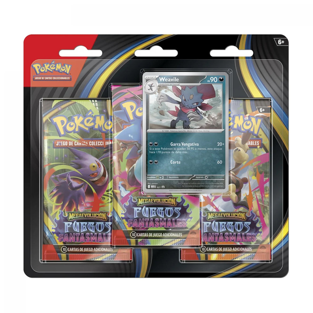 PACK 3 BLISTER PHANTASMAL FLAMES - POKEMON TCG - ESPAÑOL (ALEATORIO)