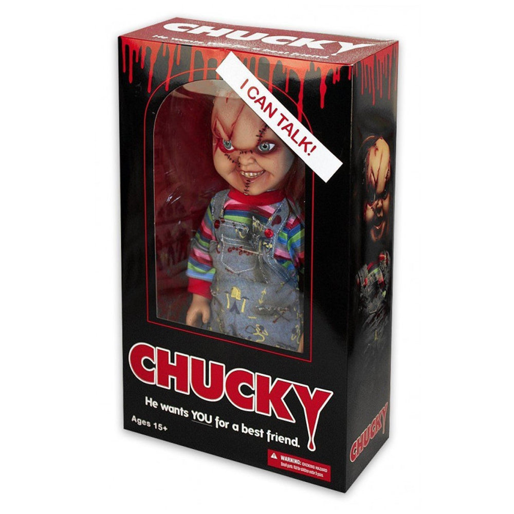 RÉPLICA 1:6 MUÑECO DIABÓLICO CHUCKY PARLANTE 38 CM