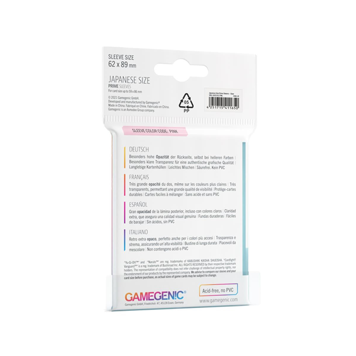 PRIME JAPANESE SIZED SLEEVES CLEAR (60)