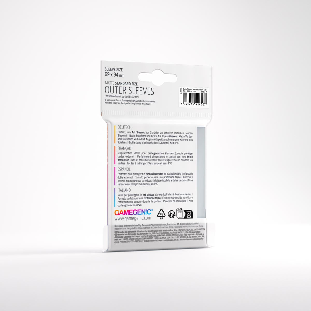MATTE STANDARD SIZE OUTER SLEEVES (50)