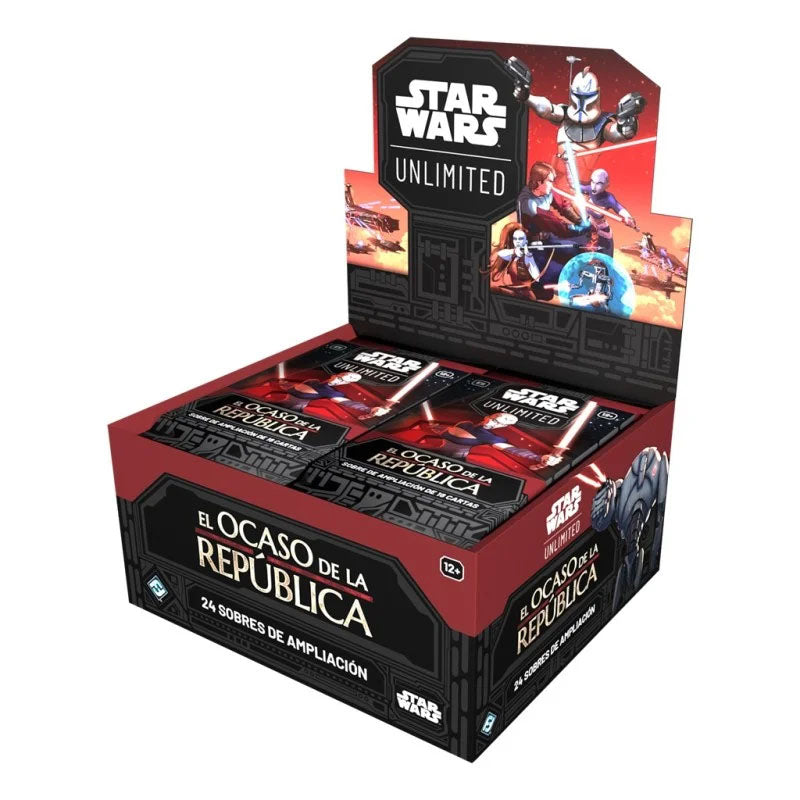 CAJA DE 24 SOBRES STAR WARS UNLIMITED EL OCASO DE LA REPÚBLICA (ESPAÑOL)