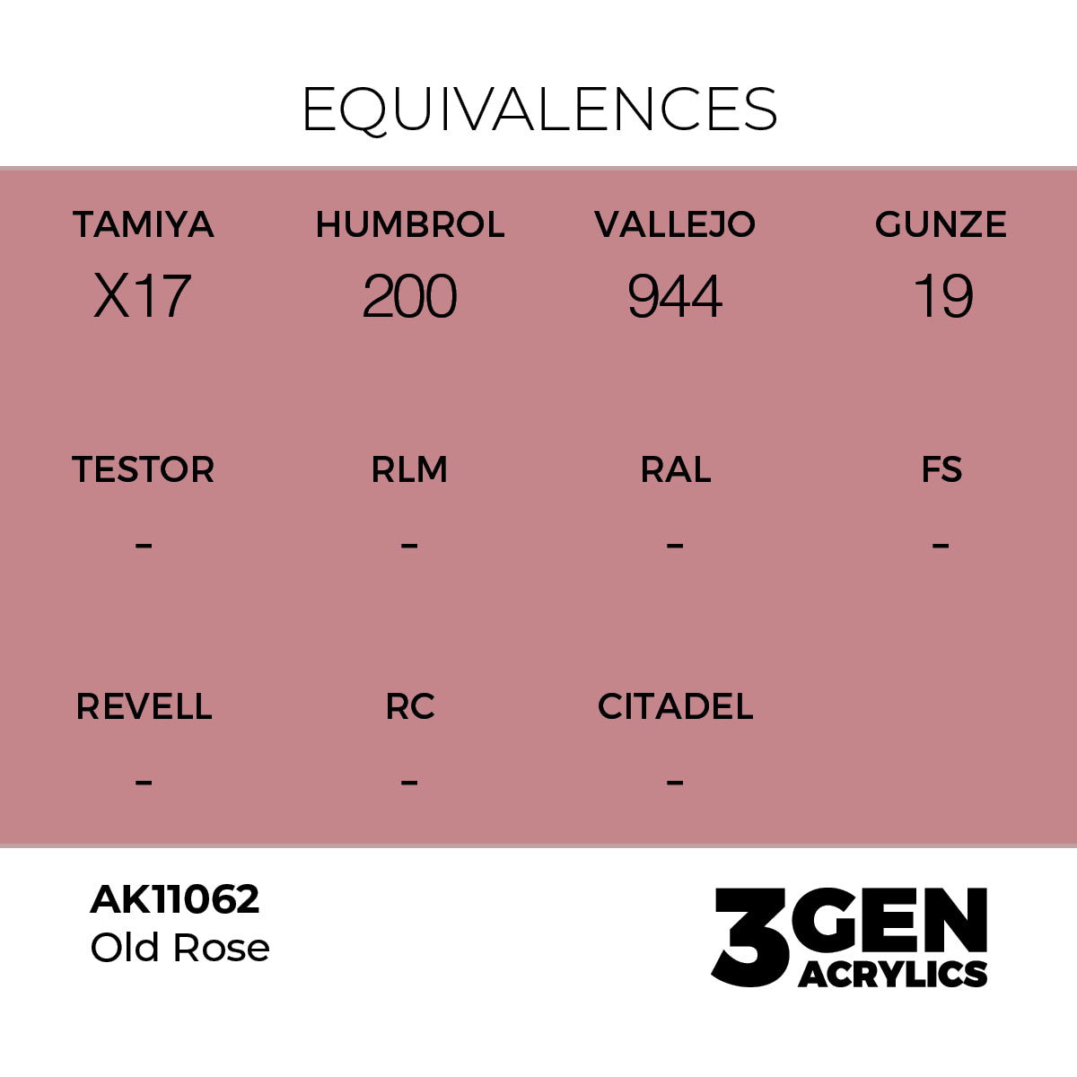 AK11062 - Old Rose 17ml - ROSA VIEJO – ESTANDAR – 3GEN PINTURA ACRILICA