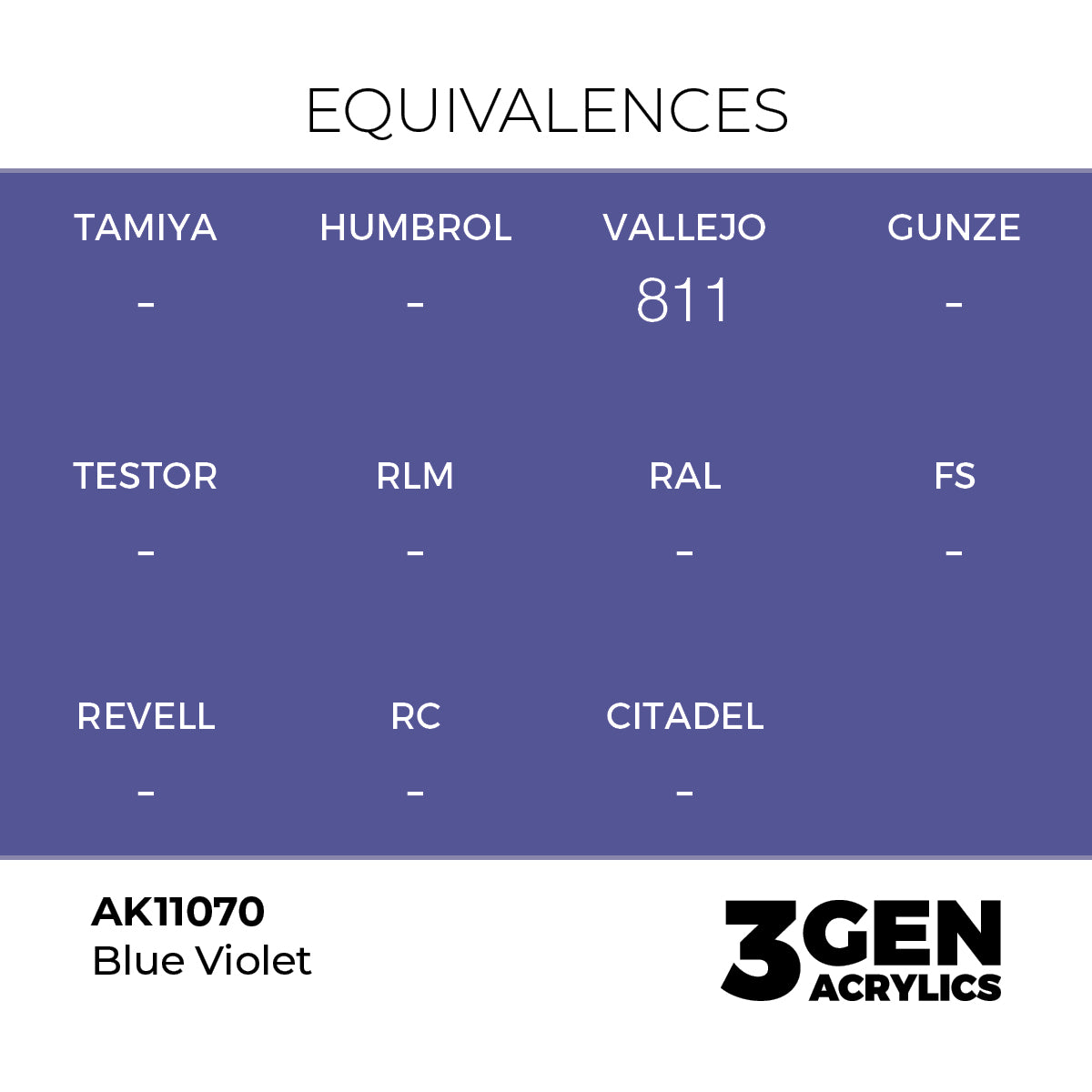 AK11070 - Blue Violet 17ml - VIOLETA AZULADO – ESTANDAR – 3GEN PINTURA ACRILICA