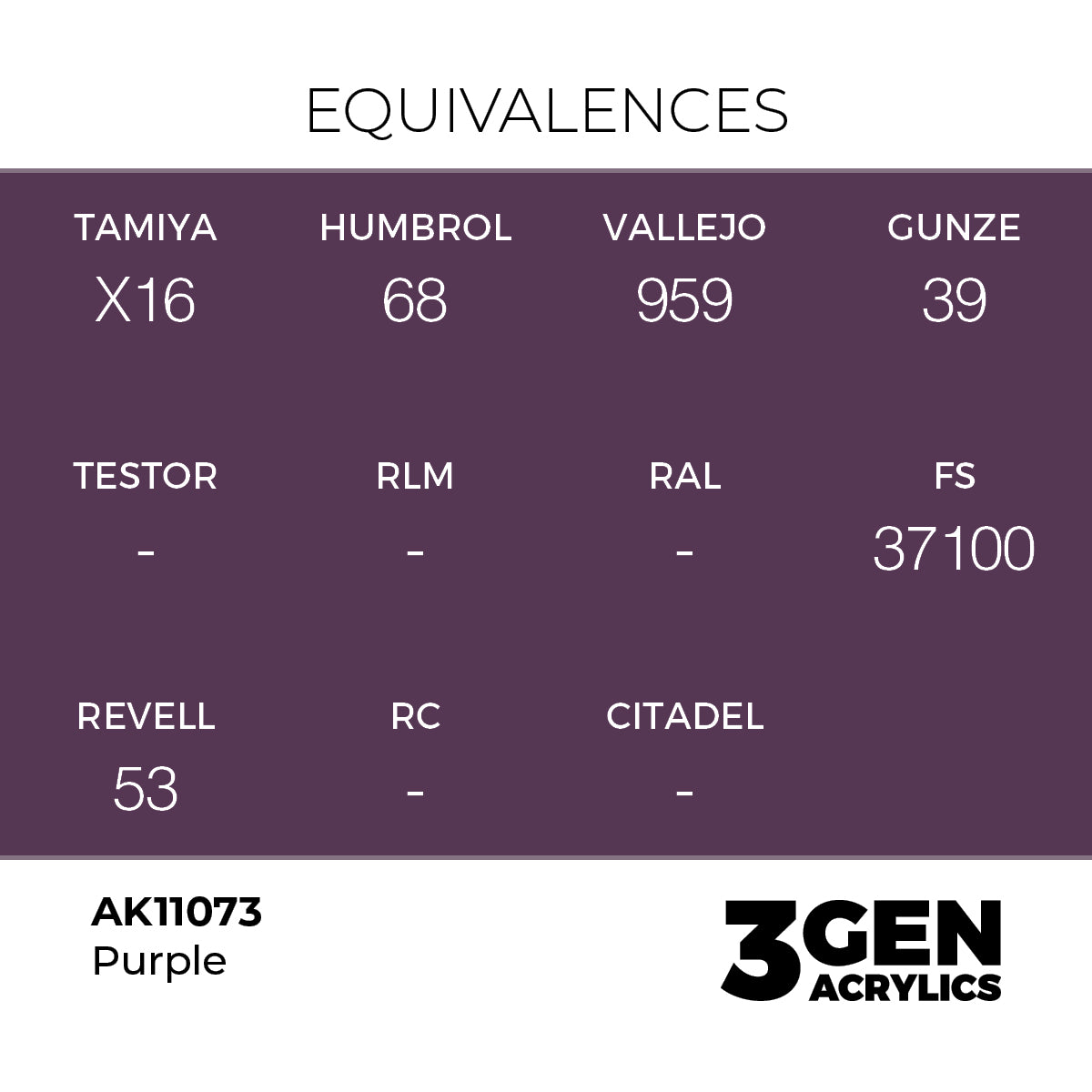 AK11073 - Purple 17ml - PÚRPURA – ESTANDAR – 3GEN PINTURA ACRILICA
