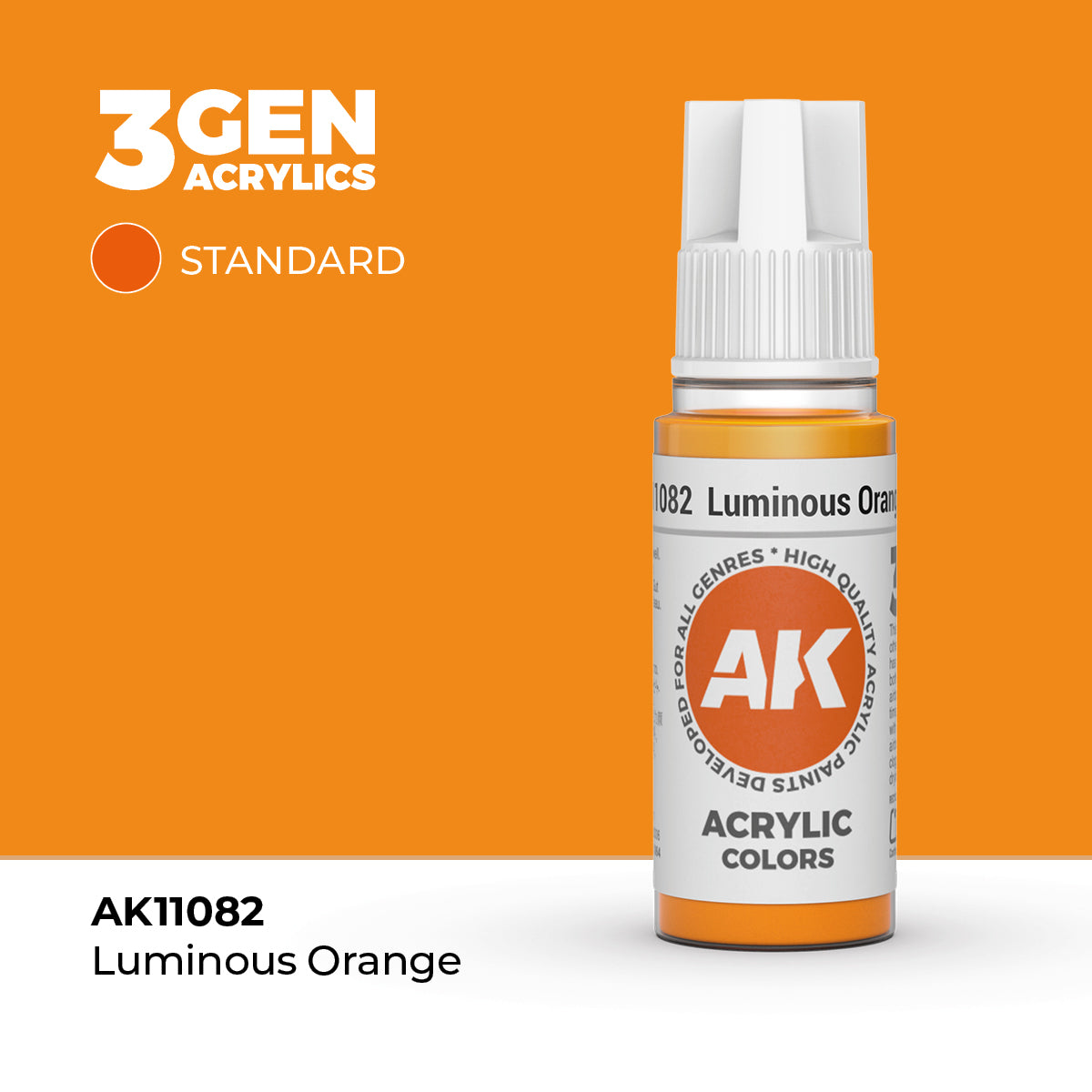 AK11082 - Luminous Orange 17ml - NARANJA LUMINOSO – ESTANDAR – 3GEN PINTURA ACRILICA