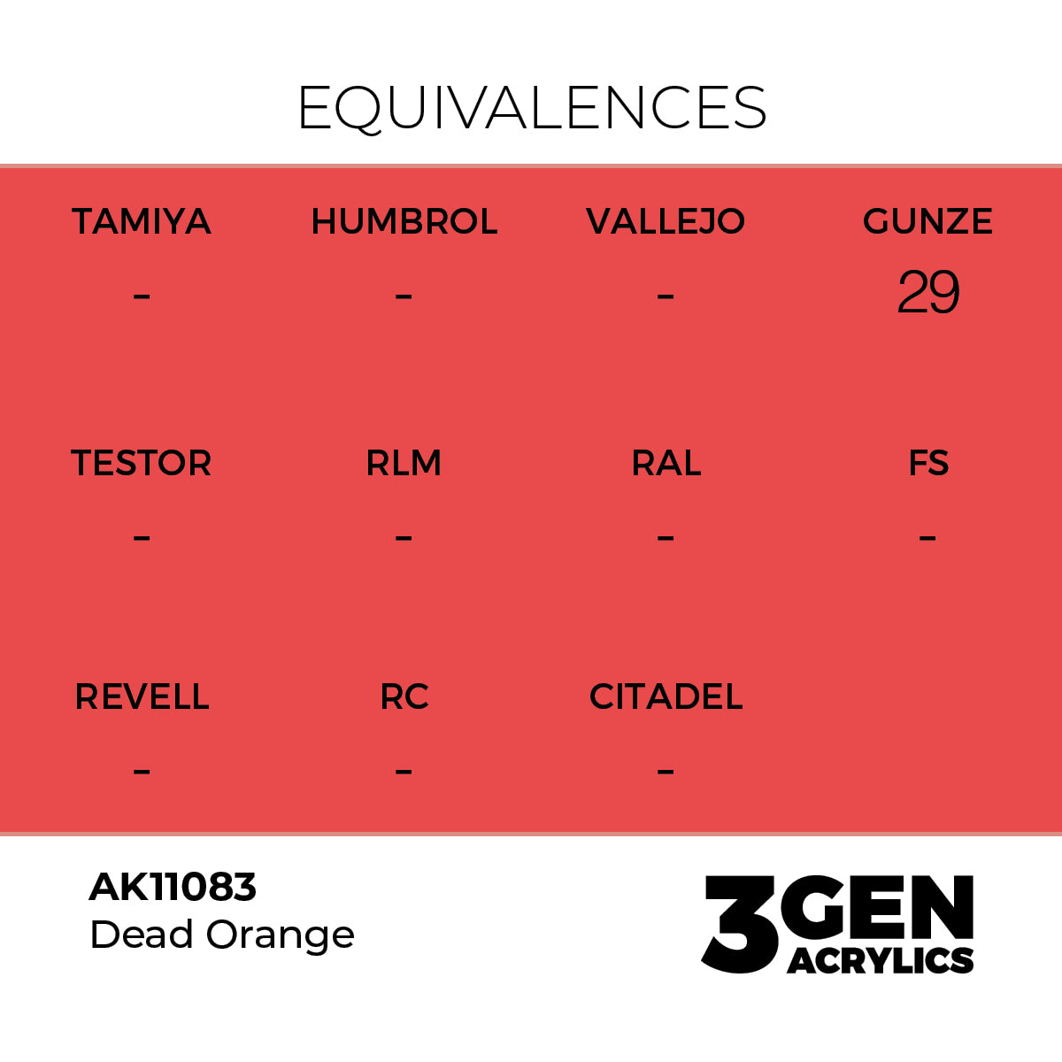 AK11083 - Dead Red 17ml - ROJO MUERTO – ESTANDAR – 3GEN PINTURA ACRILICA