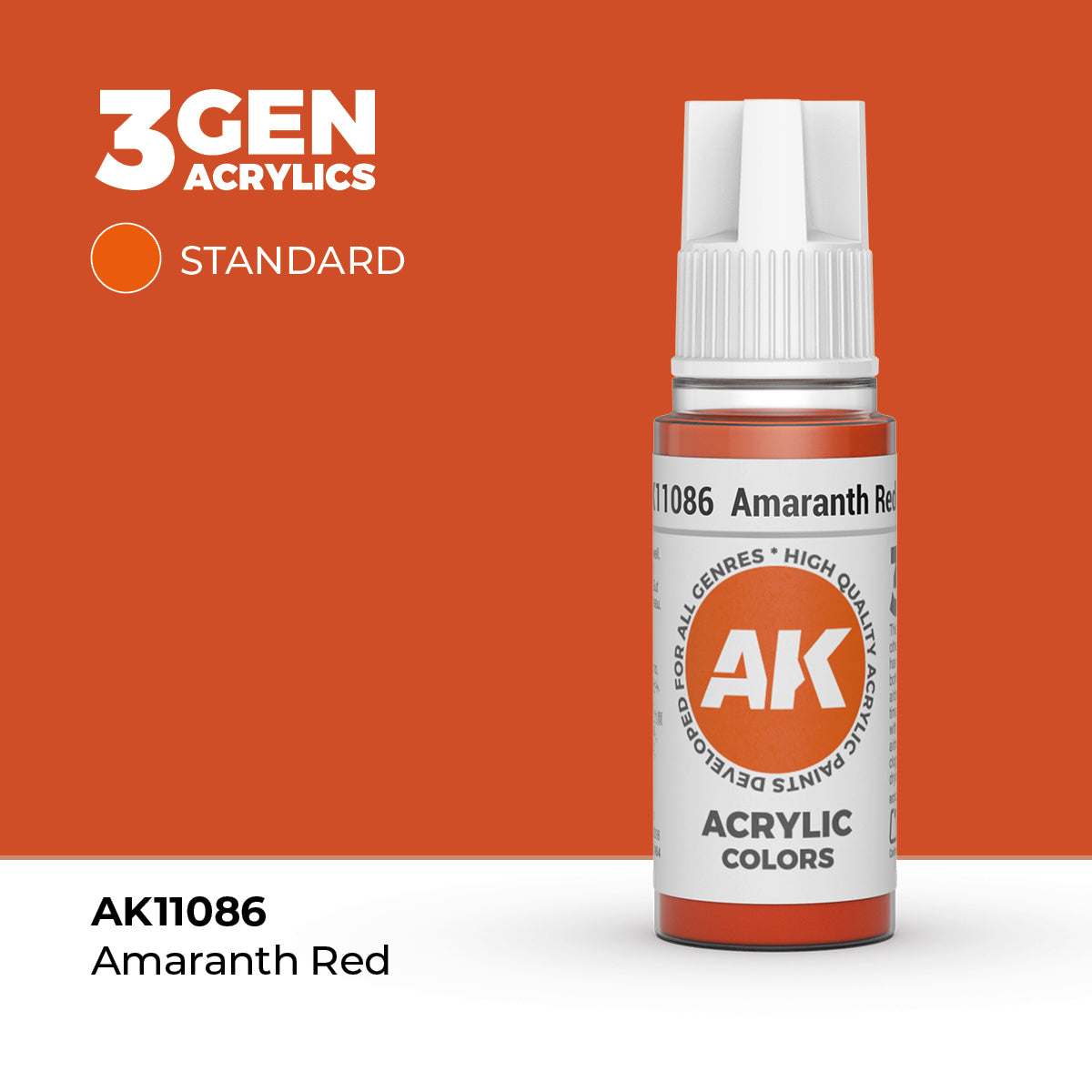 AK11086 - Amaranth Red 17ml - ROJO AMARANTO – ESTANDAR – 3GEN PINTURA ACRILICA