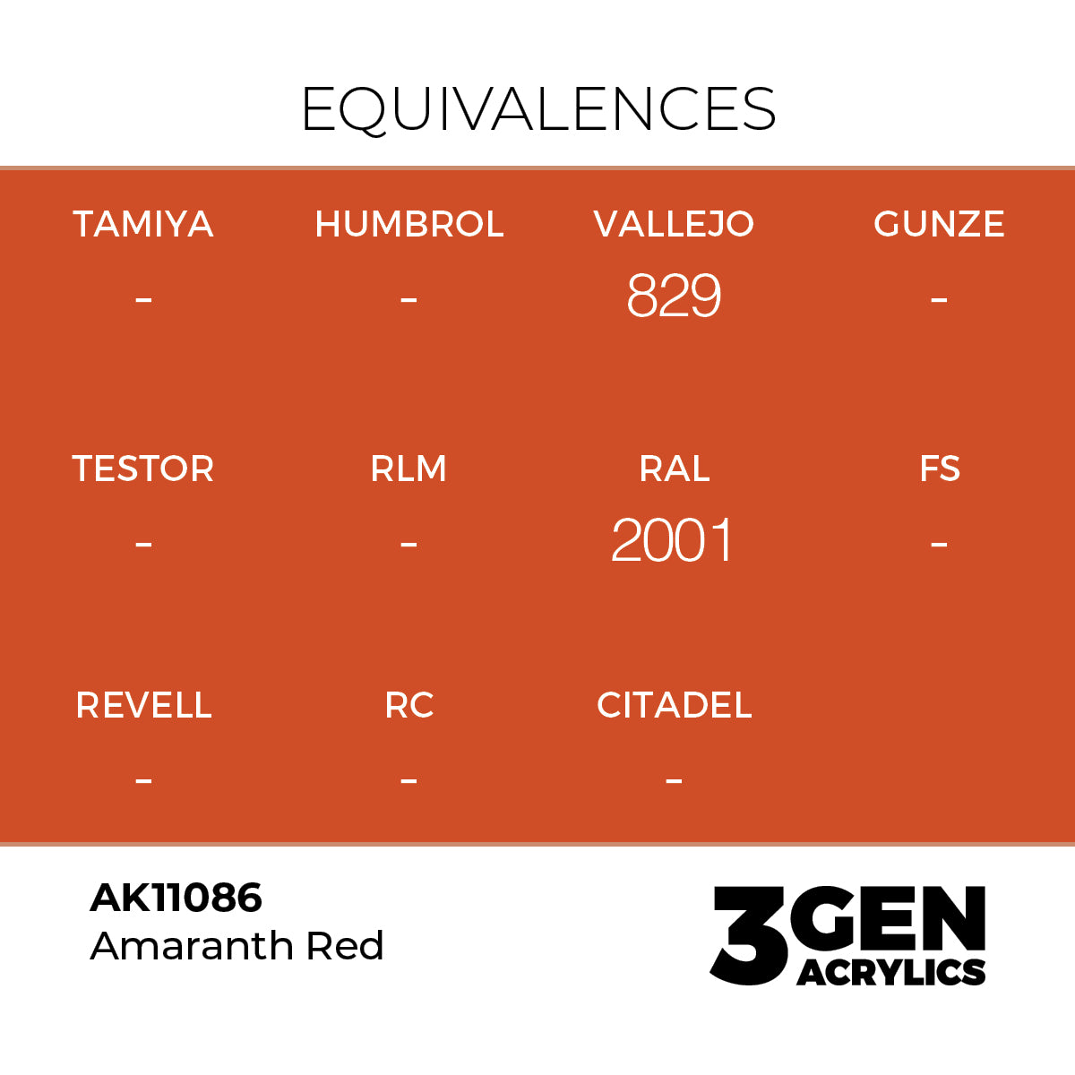 AK11086 - Amaranth Red 17ml - ROJO AMARANTO – ESTANDAR – 3GEN PINTURA ACRILICA