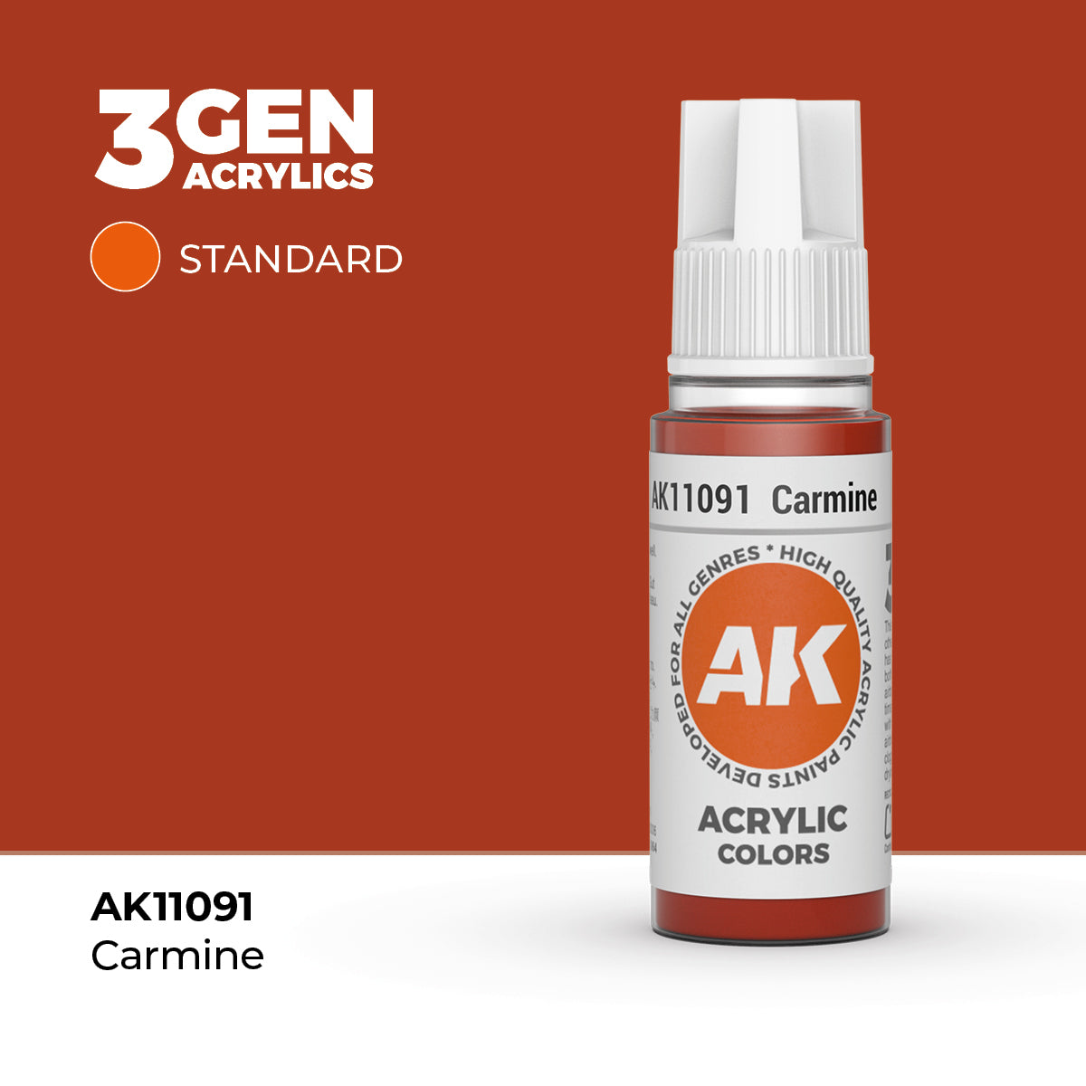 AK11091 - Carmine 17ml - CARMÍN – ESTANDAR – 3GEN PINTURA ACRILICA
