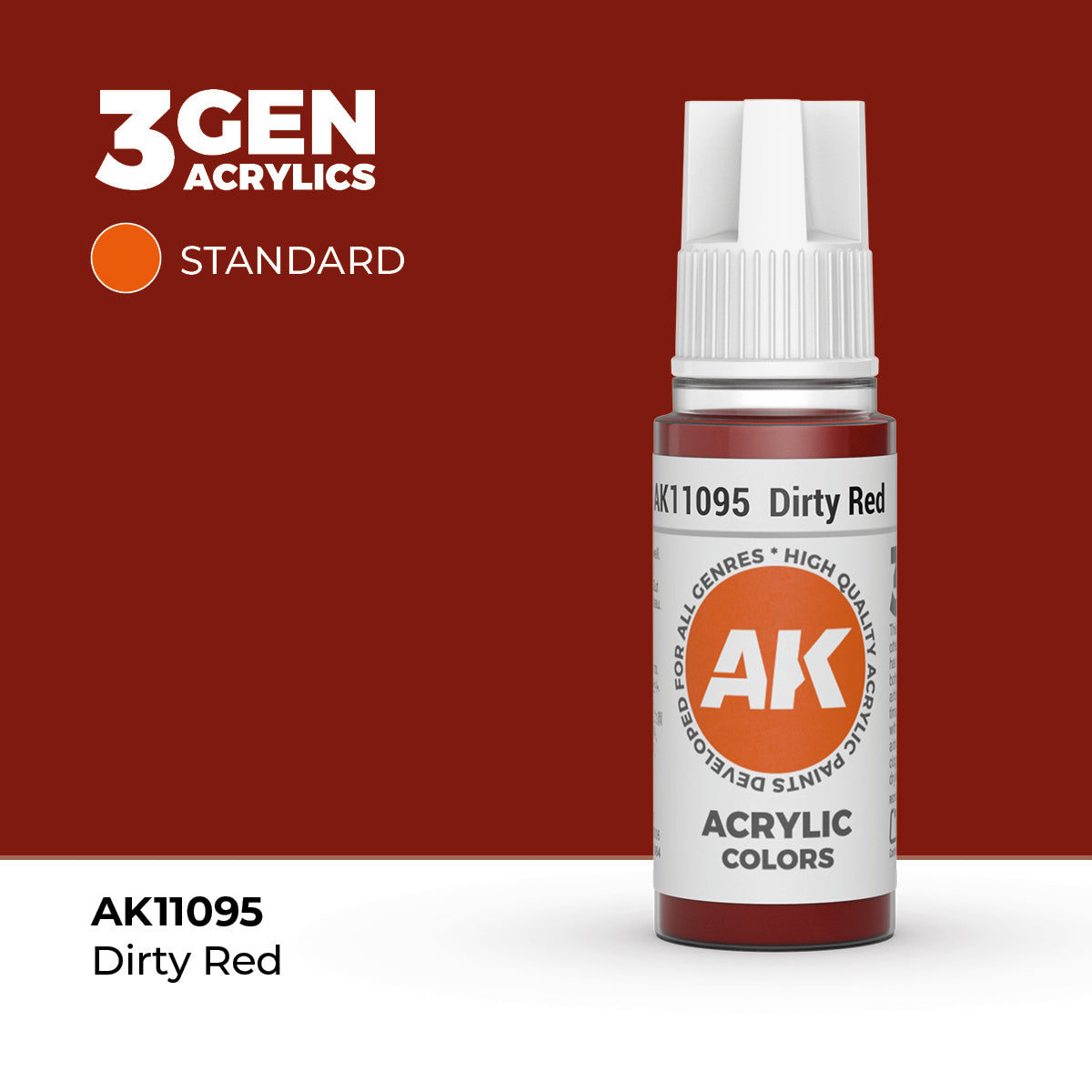 AK11095 - Dirty Red 17ml - ROJO SUCIO – ESTANDAR – 3GEN PINTURA ACRILICA
