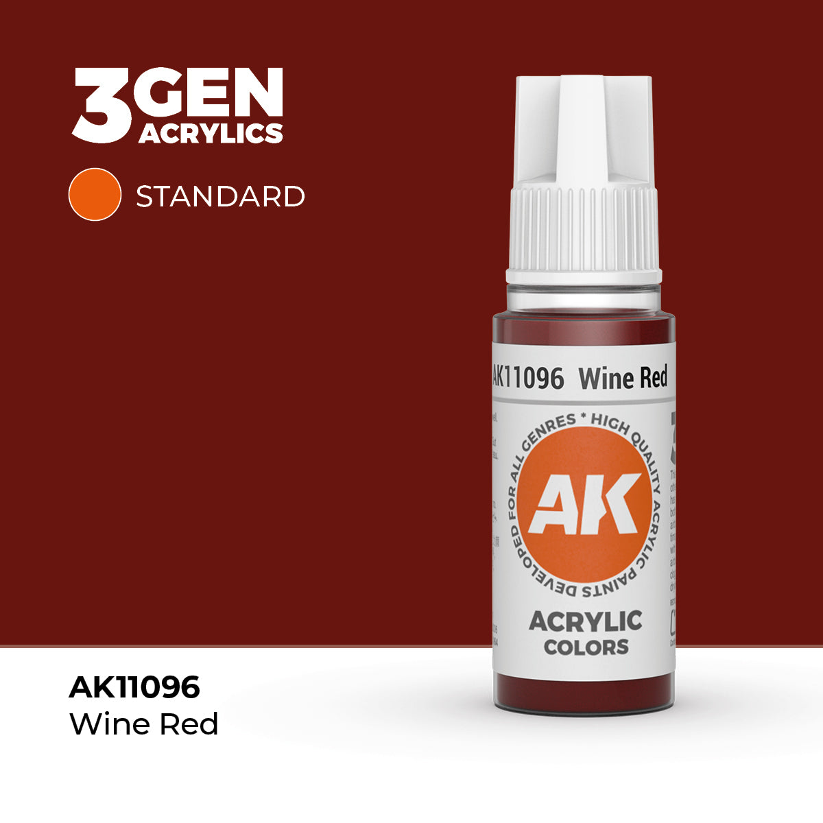 AK11096 - Wine Red 17ml - ROJO VINO – ESTANDAR – 3GEN PINTURA ACRILICA