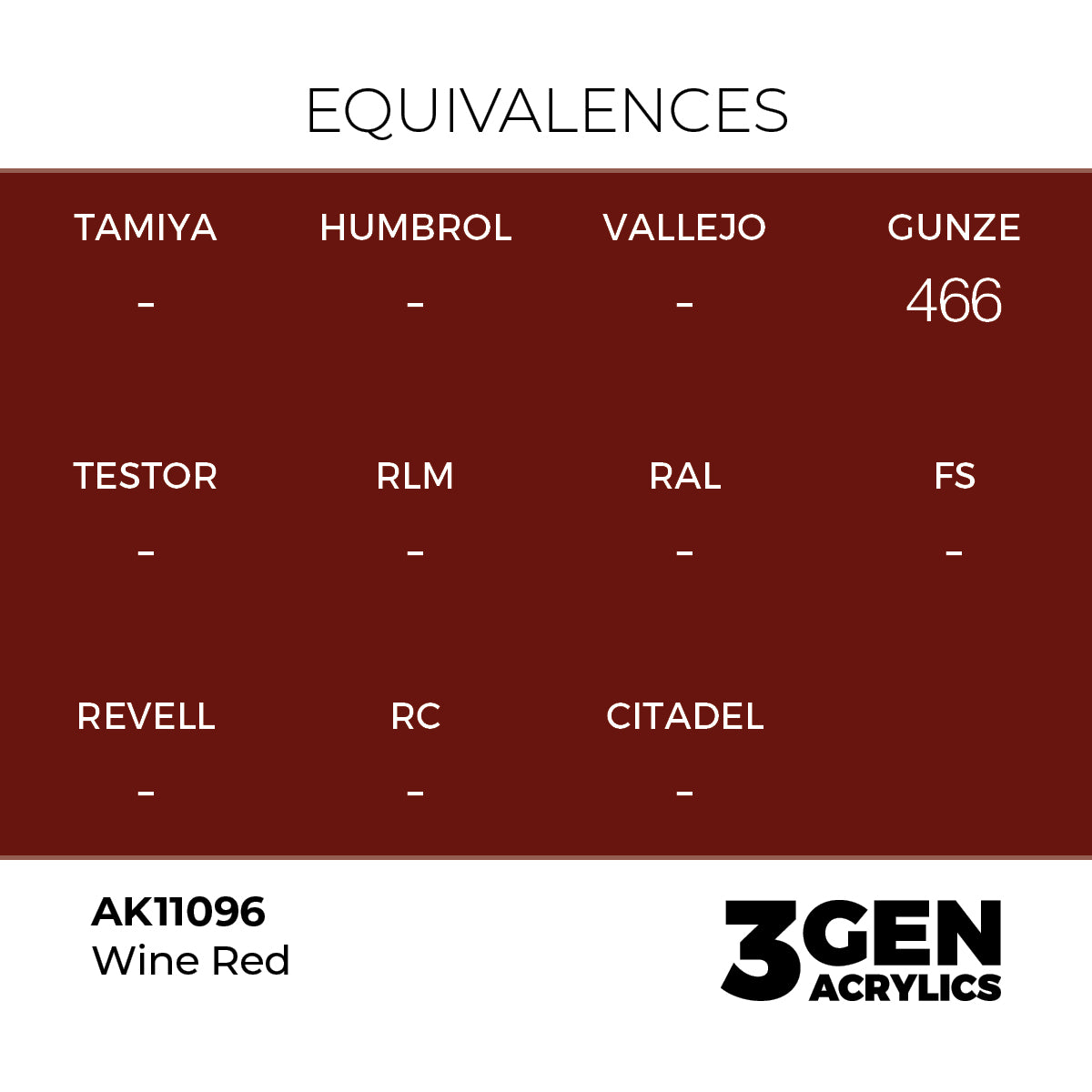 AK11096 - Wine Red 17ml - ROJO VINO – ESTANDAR – 3GEN PINTURA ACRILICA