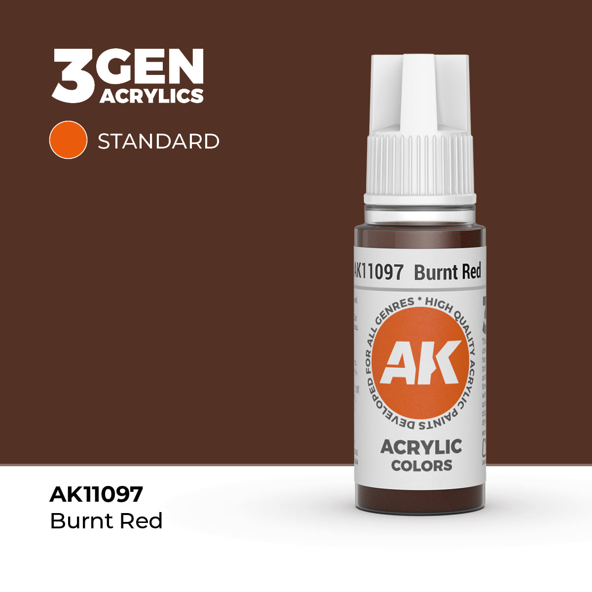 AK11097 - Burnt Red 17ml - ROJO QUEMADO – ESTANDAR – 3GEN PINTURA ACRILICA