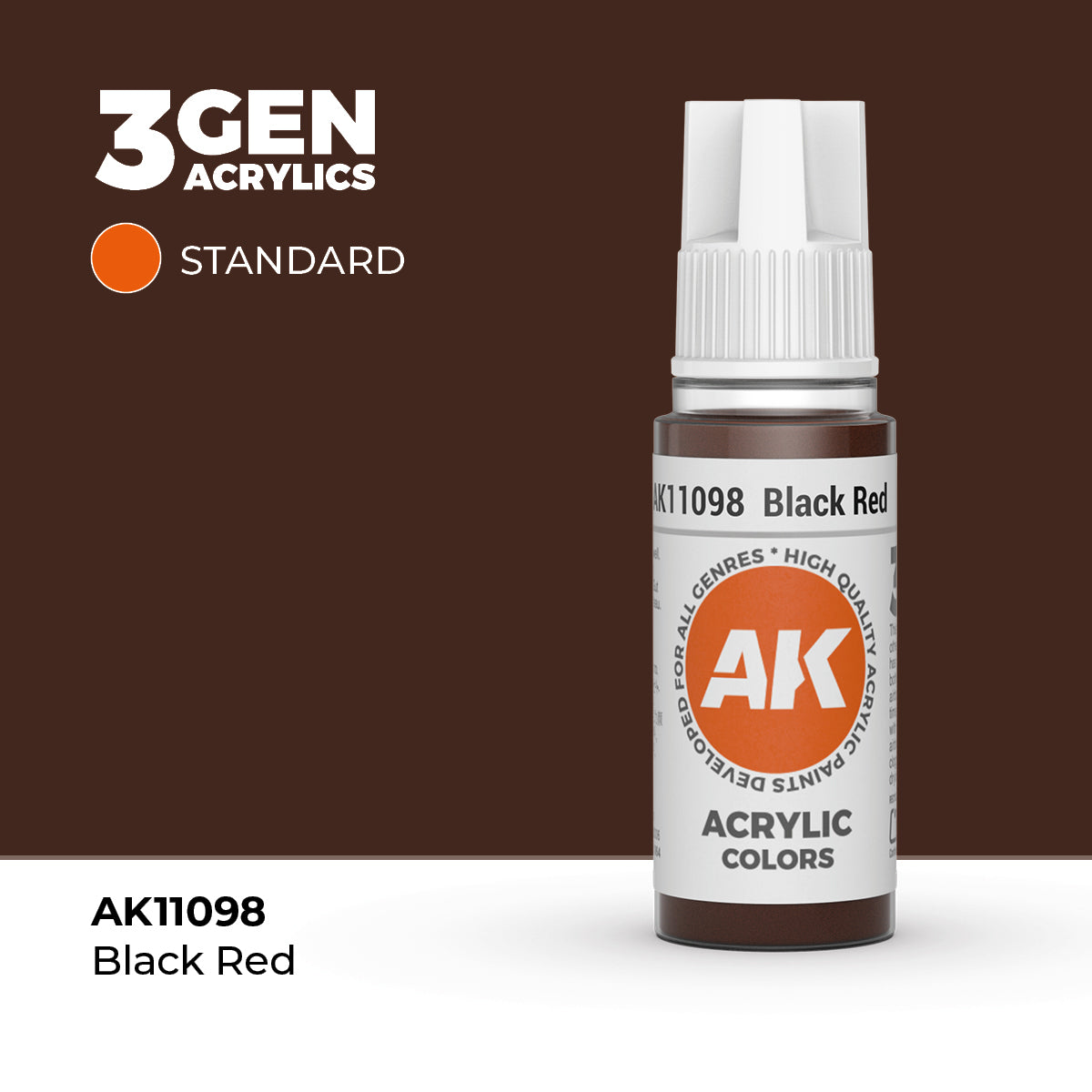 AK11098 - Black Red 17ml - ROJO NEGRO – ESTANDAR – 3GEN PINTURA ACRILICA