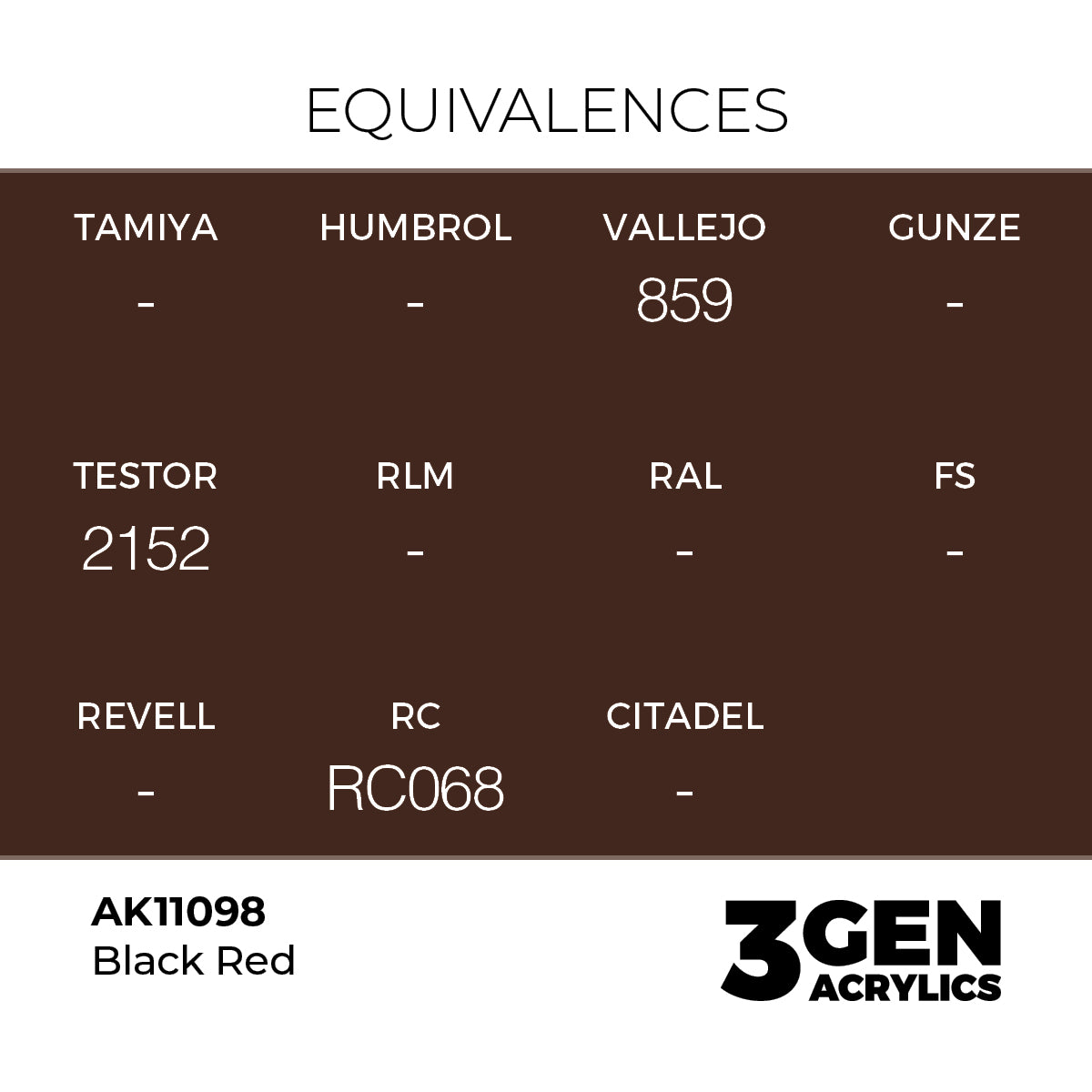 AK11098 - Black Red 17ml - ROJO NEGRO – ESTANDAR – 3GEN PINTURA ACRILICA
