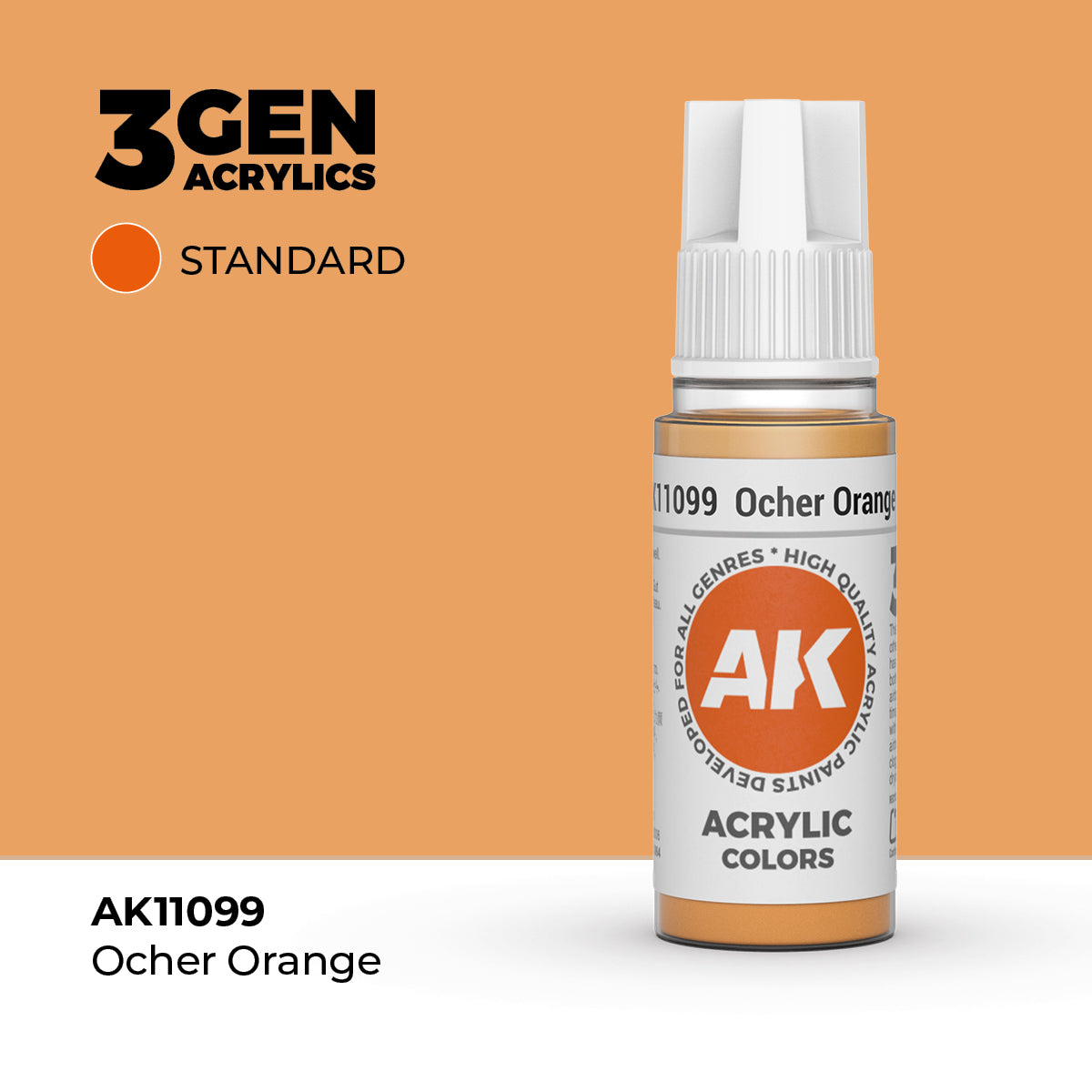 AK11099 - Ocher Orange 17ml - NARANJA OCRE – ESTANDAR – 3GEN PINTURA ACRILICA
