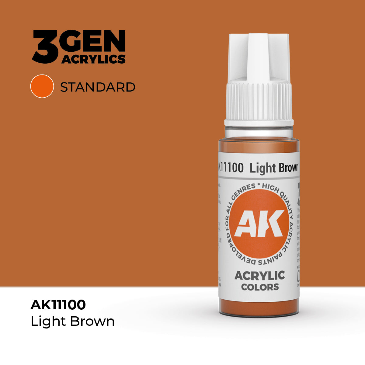 AK11100 - Light Brown 17ml - MARRÓN CLARO – ESTANDAR – 3GEN PINTURA ACRILICA