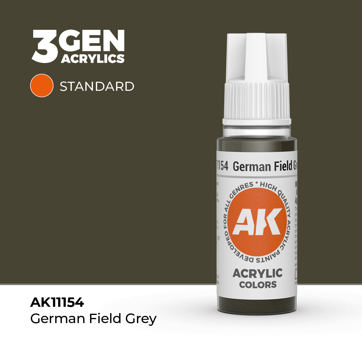 AK11154 - German Field Grey 17ml - GRIS ESTILO ALEMÁN – ESTANDAR – 3GEN PINTURA ACRILICA