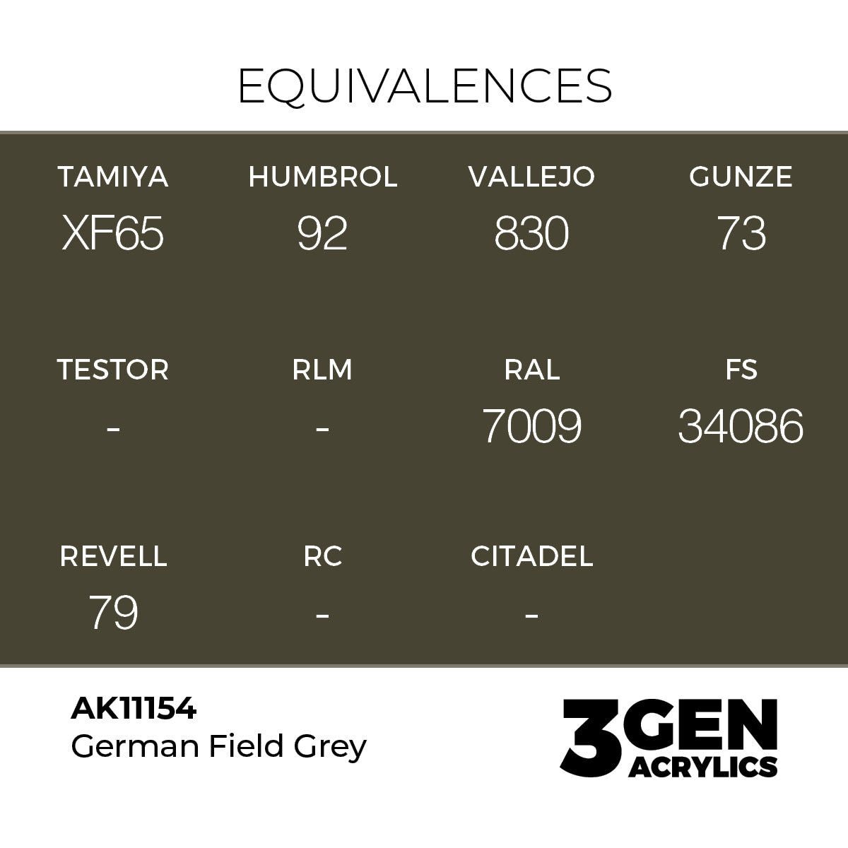 AK11154 - German Field Grey 17ml - GRIS ESTILO ALEMÁN – ESTANDAR – 3GEN PINTURA ACRILICA