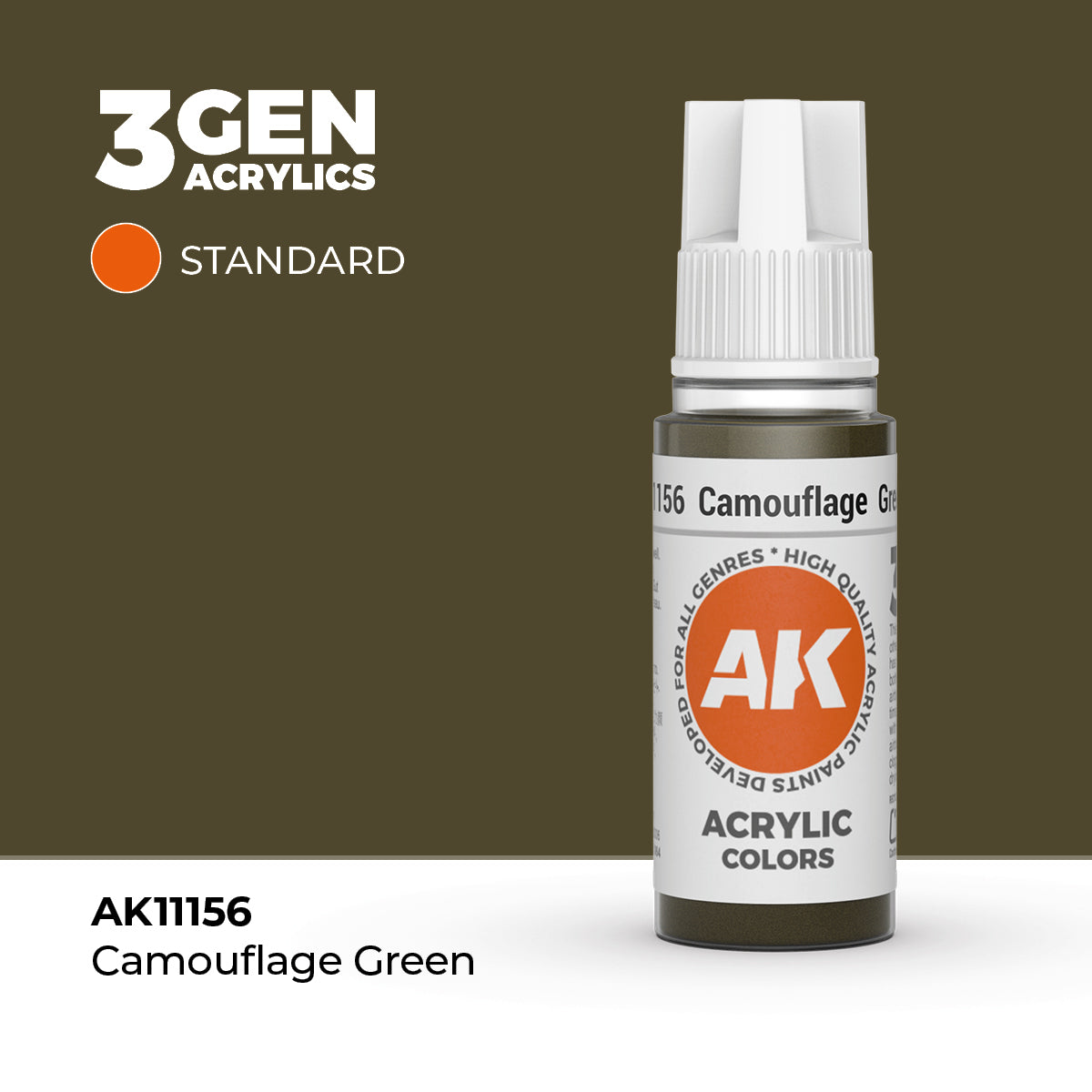 AK11156 - Camouflage Green 17ml - VERDE CAMUFLAJE – ESTANDAR – 3GEN PINTURA ACRILICA