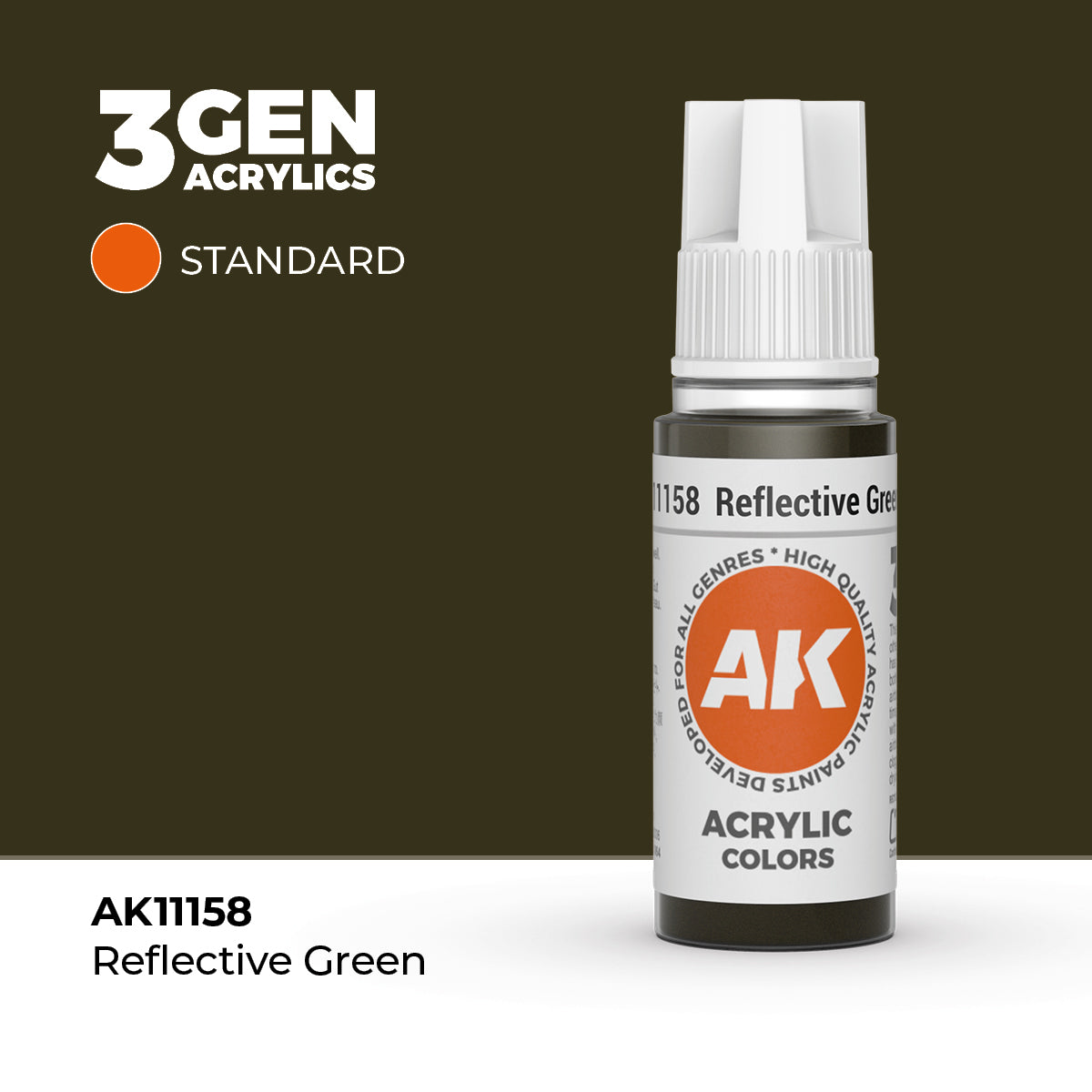 AK11158 - Reflective Green 17ml - VERDE REFLECTANTE – ESTANDAR – 3GEN PINTURA ACRILICA