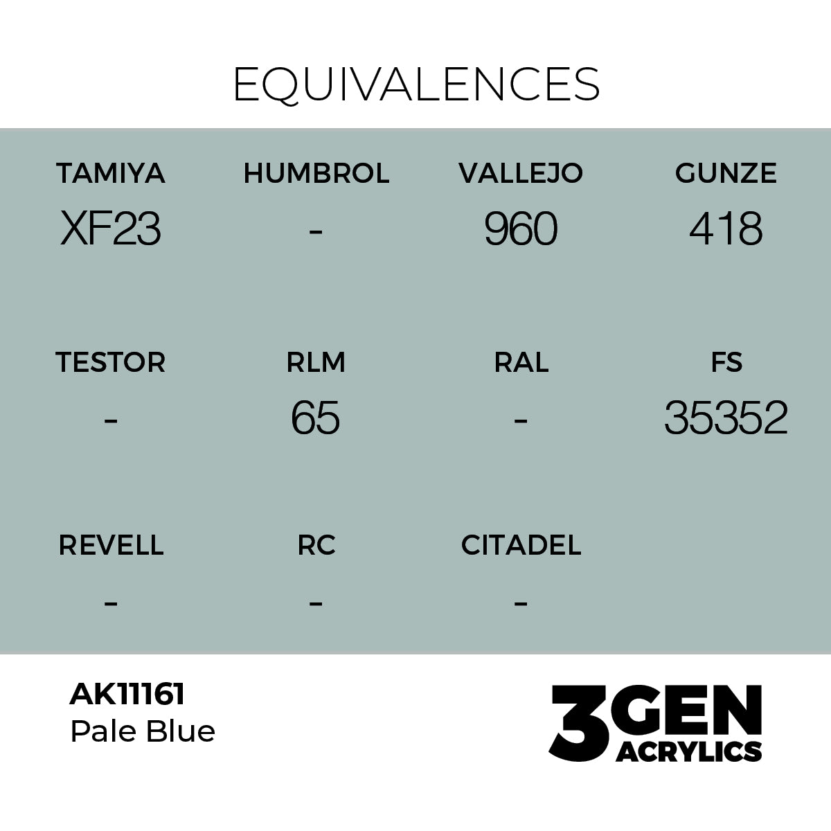 AK11161 - Pale Blue 17ml - AZUL PÁLIDO – ESTANDAR – 3GEN PINTURA ACRILICA