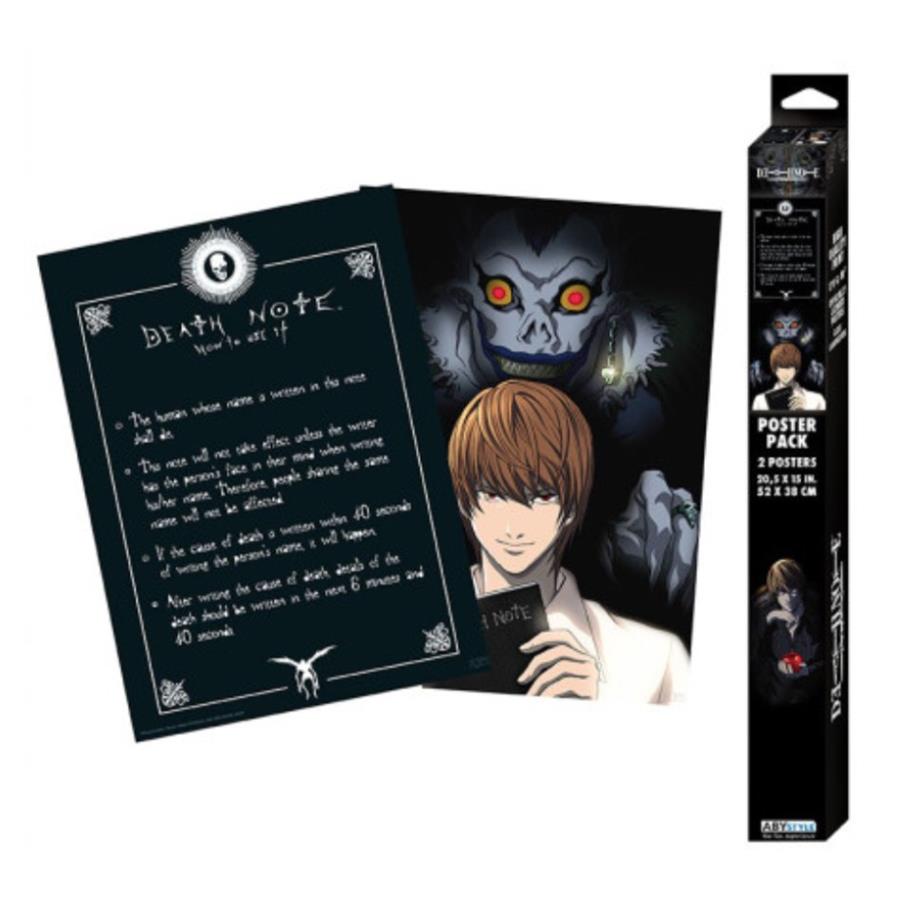 SET 2 CHIBI POSTERS DEATH NOTE LIGHT & DEATH NOTE (52X38) | 3665361077473