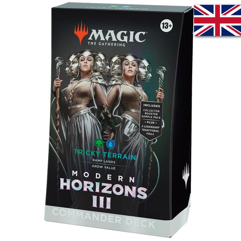 PREVENTA MAZO COMMANDER TRICKY TERRAIN - MODERN HORIZONS 3 - MAGIC THE GATHERING - (INGLÉS) | 9999900000757