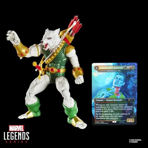 Hasbro Marvel Legends Spider-Man X Magic: the Gathering Man Wolf 6  Action Figure & Trading Card