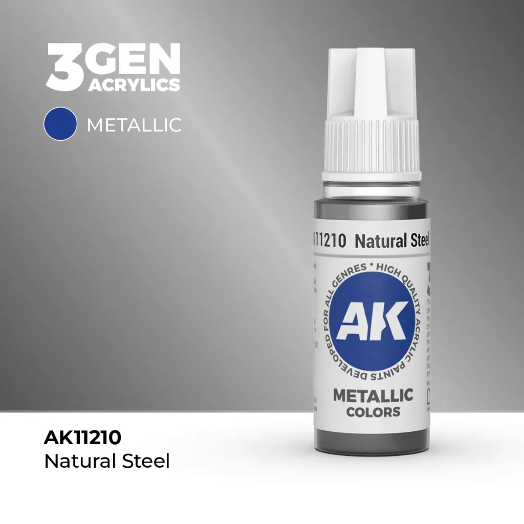 Natural Steel - ACERO NATURAL - METALICO - 3GEN PINTURA ACRILICA17ml (AK11210)