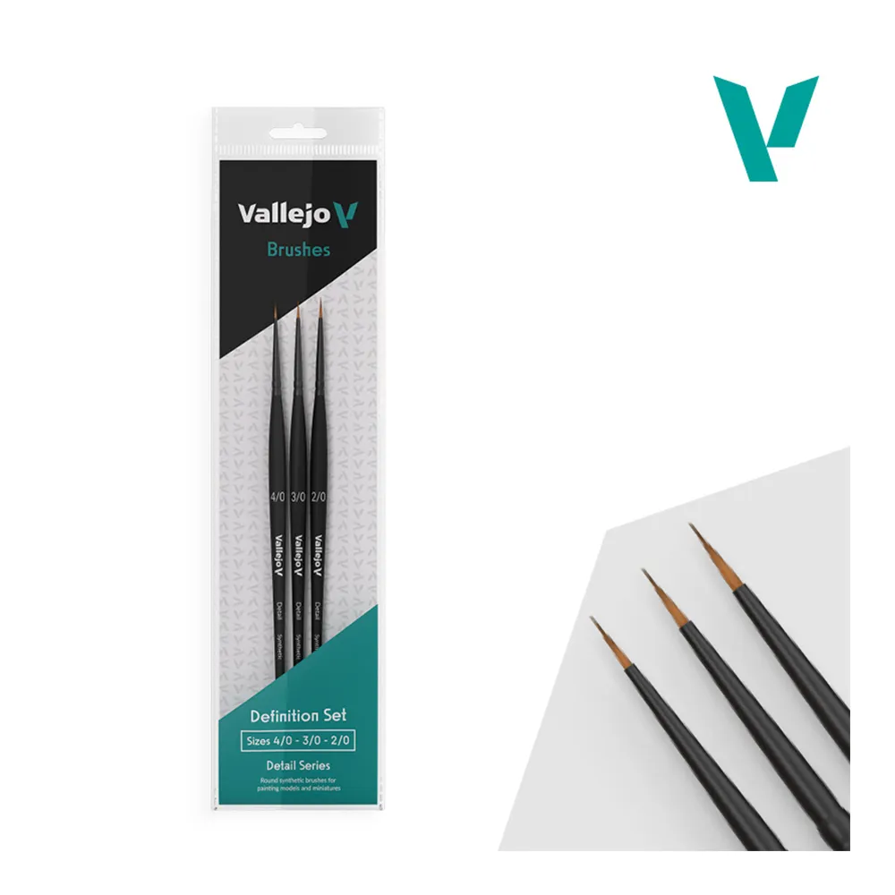 DETAIL-DEFINITION SET: PINCEL DETALLE SINTÉTICO (TAMAÑO 4/0, 3/0 & 2/0)