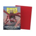 Dragon Shield Sleeves - Standard size - Matte Dual - Crimson & Silver (100 Sleeves)