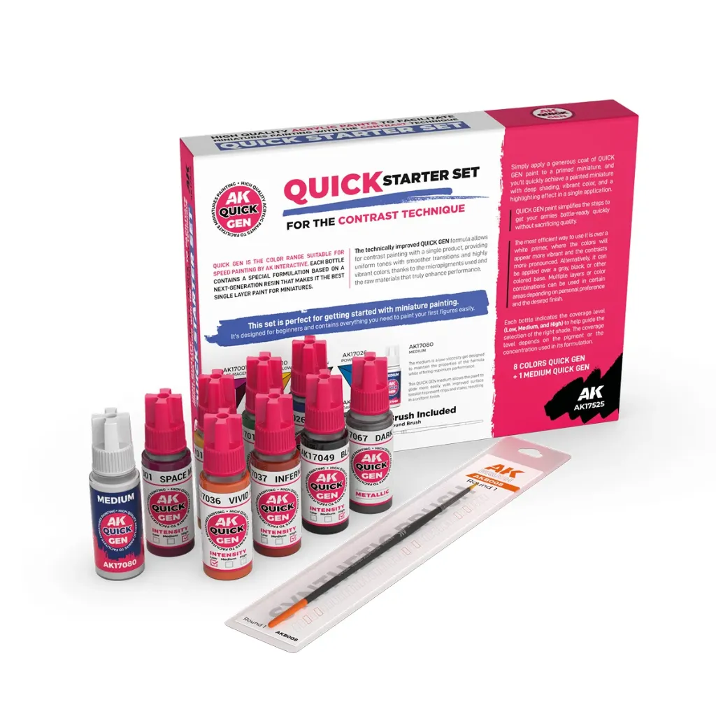 [8435568351066] QUICK STARTER SET (8 QUICK GEN + 1 MEDIUM + 1 FREE BRUSH)
