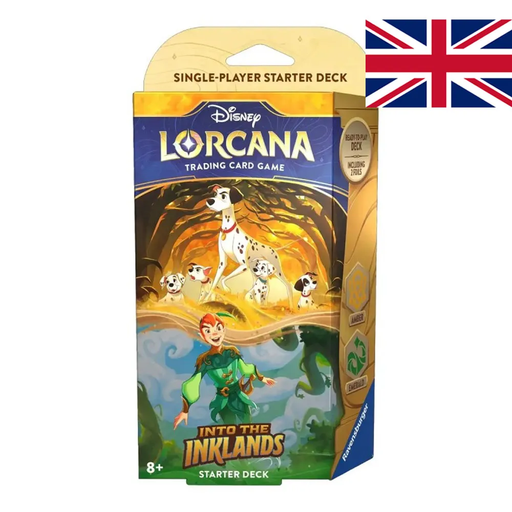 Disney Lorcana Trading Card Game Into the Inklands Amber and Emerald Starter Deck