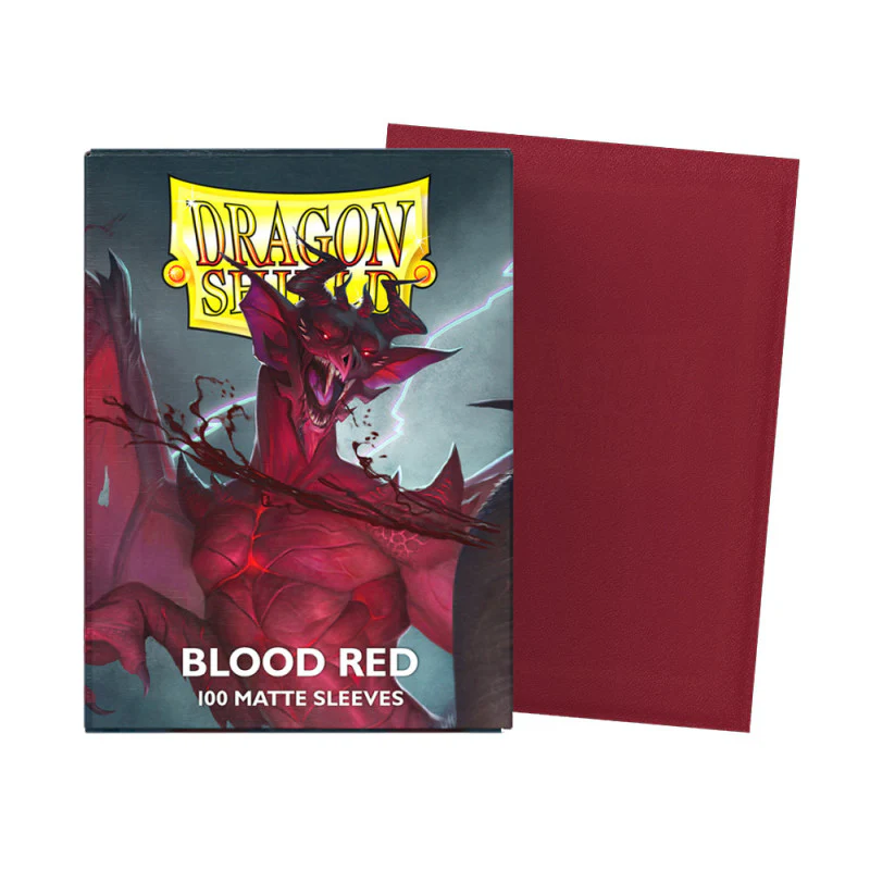 [5706569110505] BLOOD RED MATTE - FUNDAS DRAGON SHIELD - 100PC